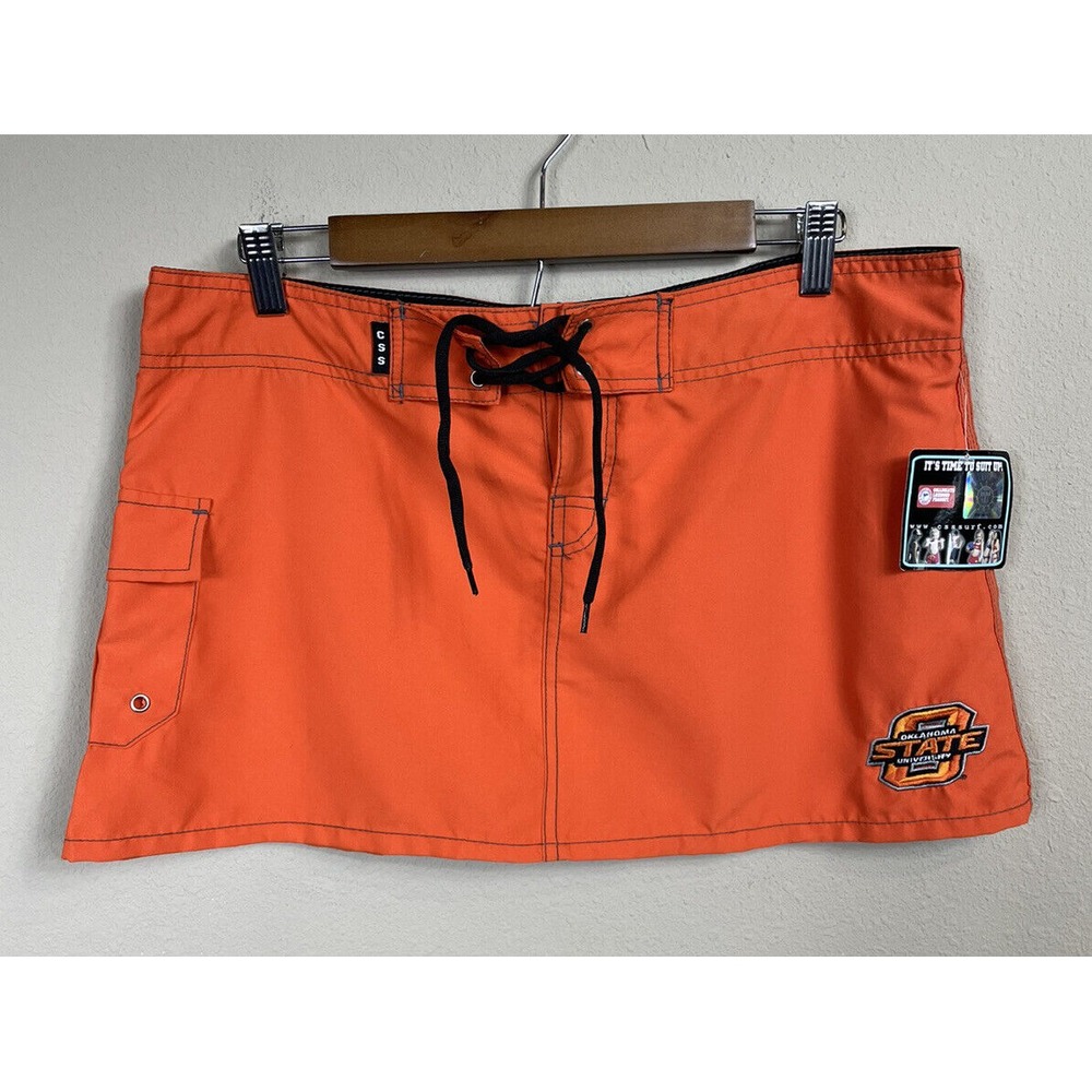 Oklahoma State Cowboys OSU orange swim active coverup skirt sz 9 NWT